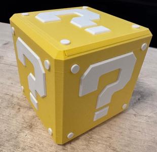 V1 - Nintendo Question Mark Cube Block Box Yellow