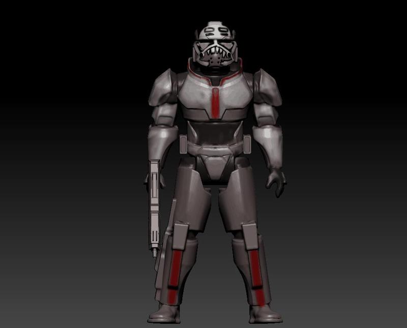 STAR WARS .STL The Bad batch OBJ. Wreker 3d KENNER STYLE ACTION FIGURE.