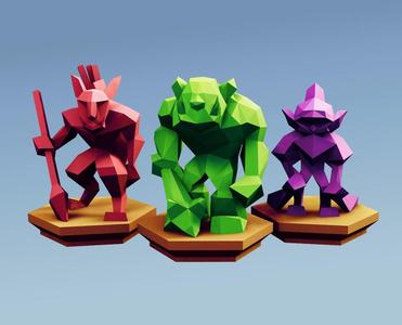 Low Poly Fantasy Tabletop - Horde Base Units