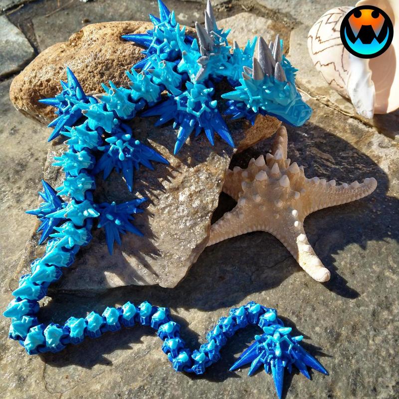 Void Sea Dragon, Articulating Flexi Wiggle Pet, Print in Place, Fantasy Serpent