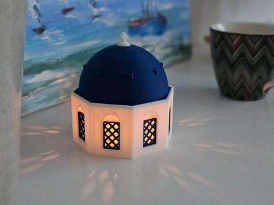 Santorini church ambiance lamp - LED candle