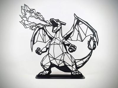 Geometric Low Poly Flamethrower Charizard