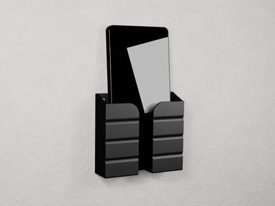 Wall-Mounted Phone & Remote Holder – Easy Storage