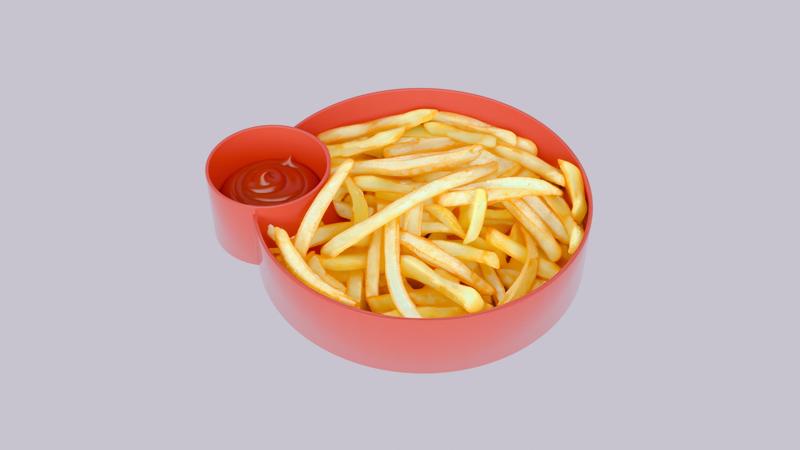 Plate for french fries and ketchup