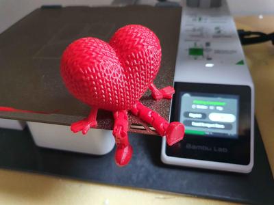 Valentines Knit Flexi Heart Articulated