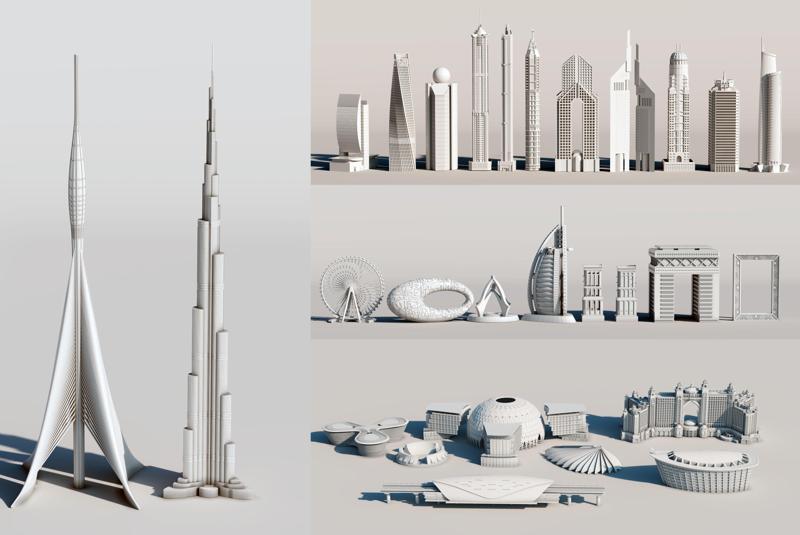 DUBAI skyline - landmarks collection