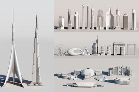 DUBAI skyline - landmarks collection