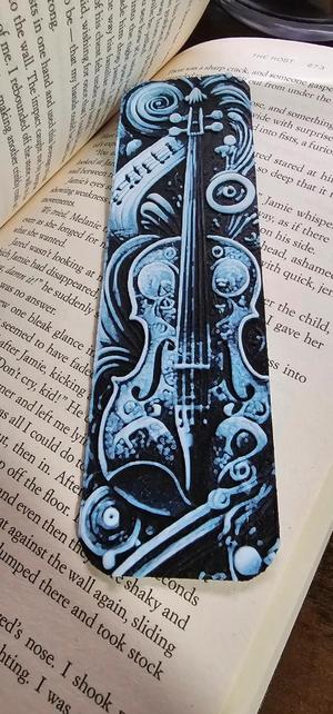 "Ethereal Violin" 3D Printed Bookmark – Hue Forge Multi-Color Design