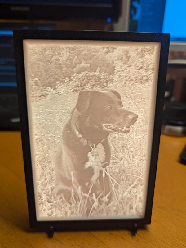 Lithophane Bilderrahmen 10x15 cm mit Aufsteller
