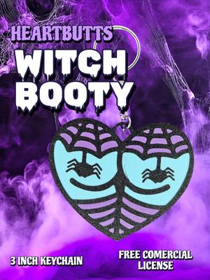 Heart Butt Witch Booty Halloween Keychain