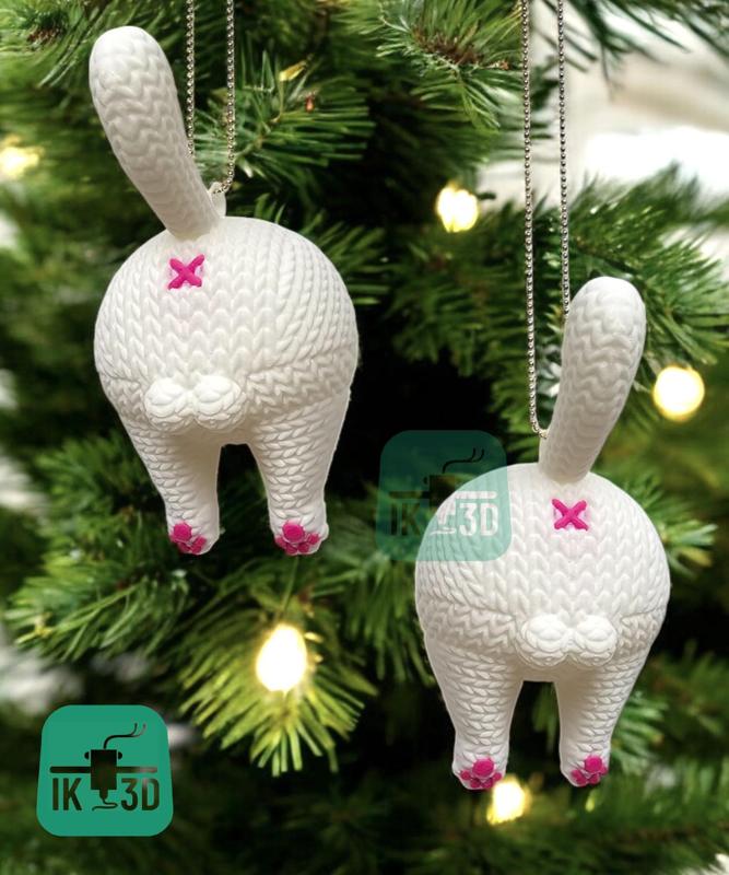 Knitted Cat Butt Ornament / 3MF Included