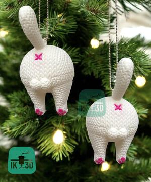 Knitted Cat Butt Ornament / 3MF Included