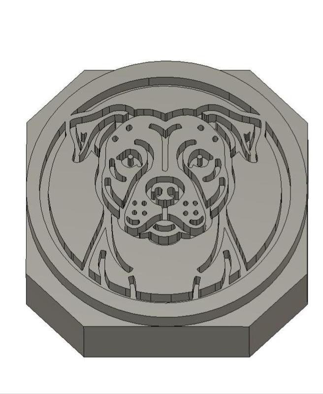 Leather Stamp 75mm Pit Bull #1