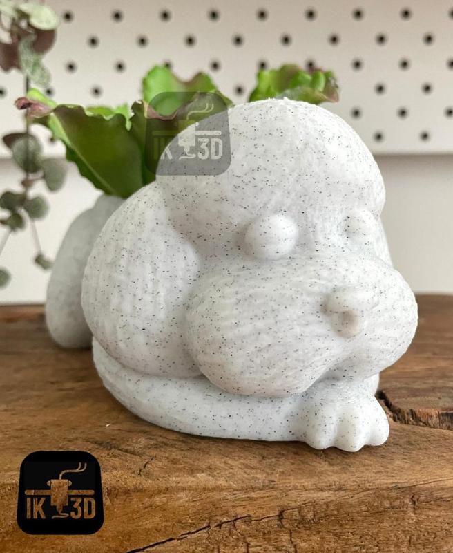 Sleepy Poodle Dog Planter / No Supports