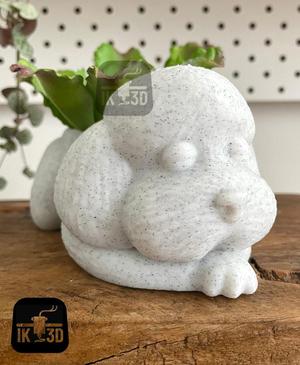 Sleepy Poodle Dog Planter / No Supports