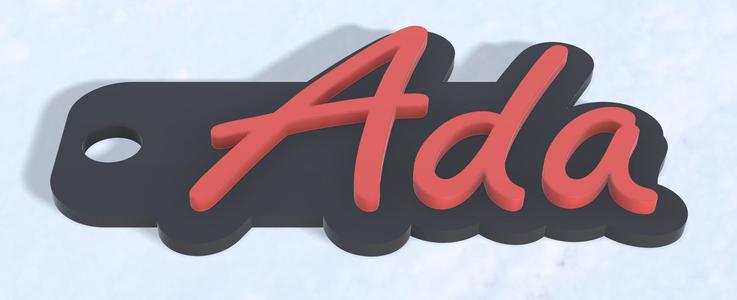 Ada key chain name tag