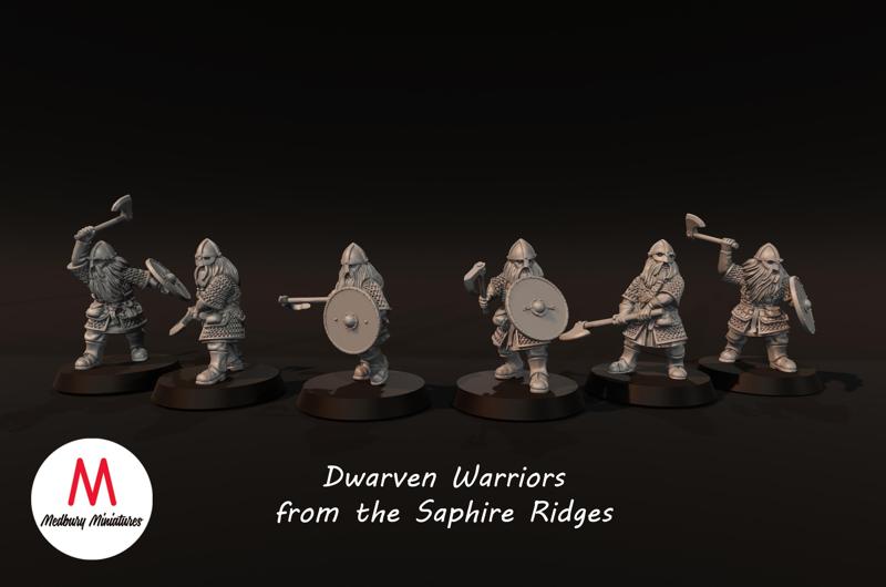 Dwarves of the Saphire Ridges Dwarf Warriors with Axes