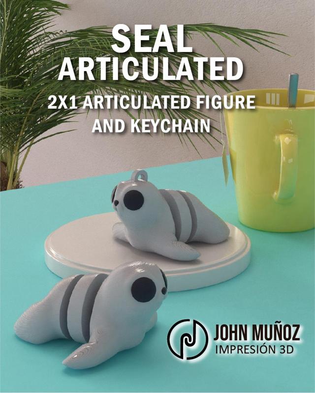  Articulated seal keychain and decorative figure