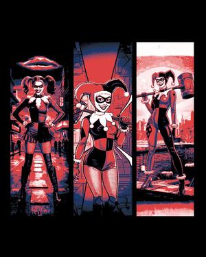 Fanart of the Classic DC villain Harley Quinn in her Old School Costume - Set of Bookmarks