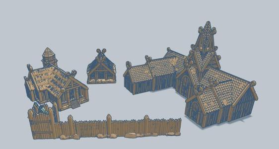 Rohan Stable and Houses 10mm Scale