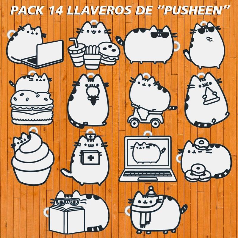 PACK LLAVEROS DE " PUSHEEN " - KEY CHAIN