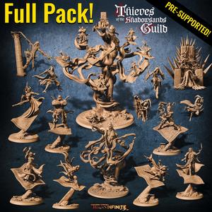 FULL PACK! ALL THIEVES of the Shadowsands Guild  [Display piece (Great Djinn + 7 Heroes + Queen) + Regular-sized Djinn + Sly the Pusher + Runners]
