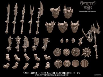 Orc Boar Riders multi-part regiment