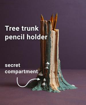Tree trunk pencil holder “Fagus Sylvatica”