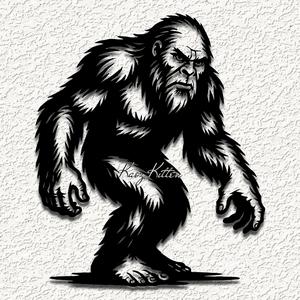 realistic crouching bigfoot sasquatch wall art home decor