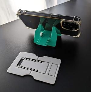 Ultra-thin card phone stand. Only 5g of filament!
