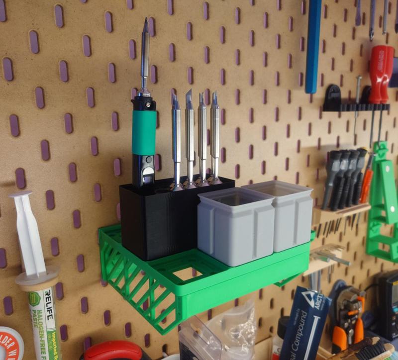 parametric skadis gridfinity t-clip shelves
