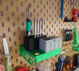 parametric skadis gridfinity t-clip shelves
