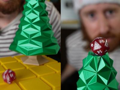 Christmas Tree Dice Tower with Removable Topper