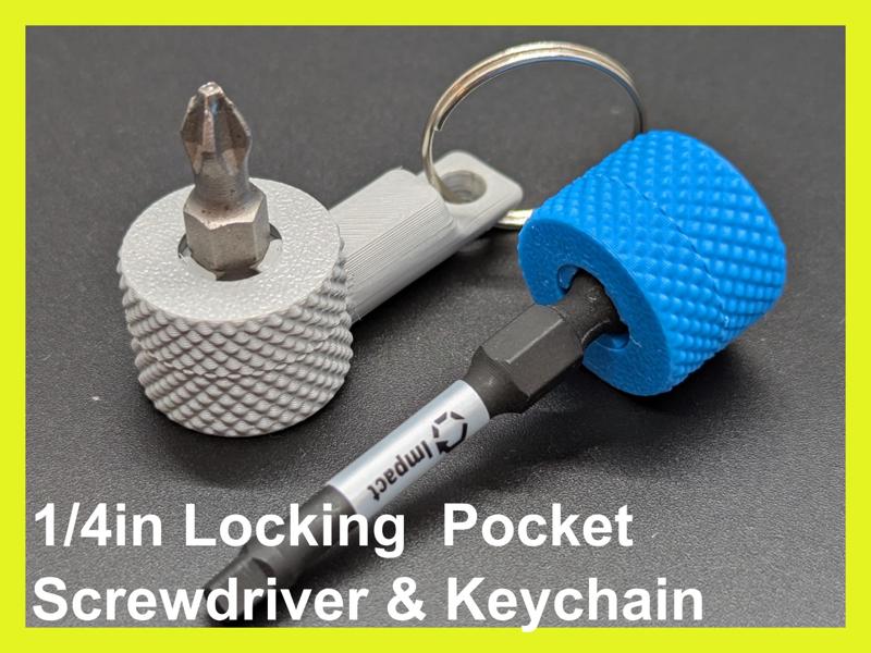 1/4in Locking Pocket Screwdriver & Keychain