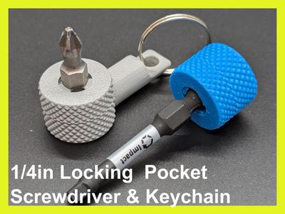1/4in Locking Pocket Screwdriver & Keychain