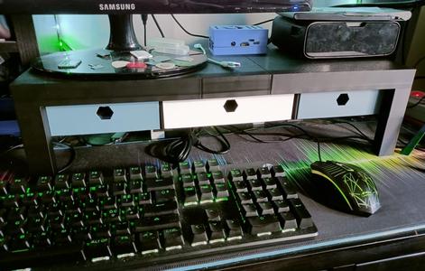 Monitor Riser - Stand with drawers + Extension Kit