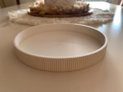 Decorative bowl, tray, ribbed candle tray