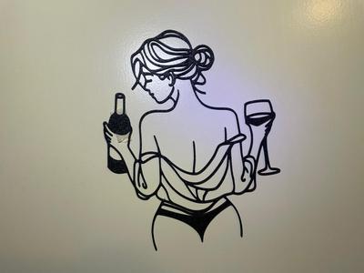 wall-window-door-house wall art-Women with Wine