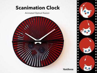 Scanimation Clock / Lenticular / Moiré Illusion
