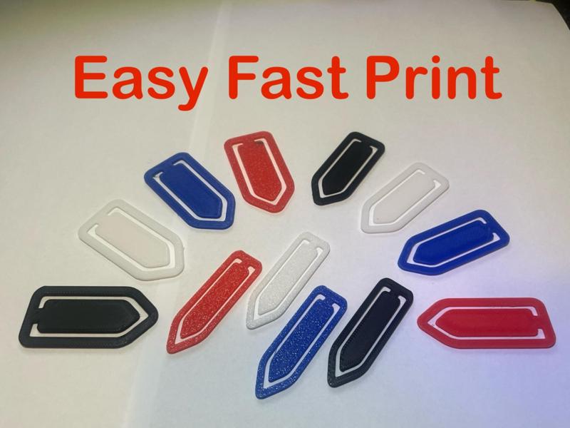 paper clip book clip bookmark quick print 3 sizes