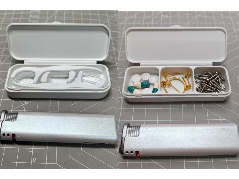 Portable floss case, jewelry box, pill case, component case, screw case