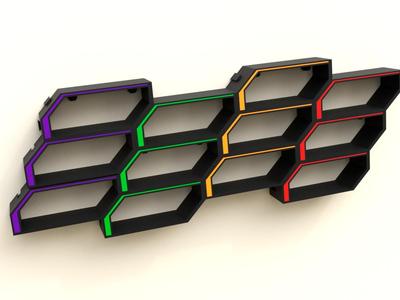 HOT WHEELS WALL MODULAR COLORFUL DISPLAY