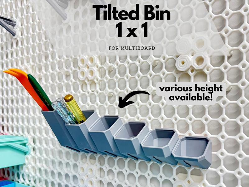 Tilted Bins for Multiboard - 1x1 (various height)