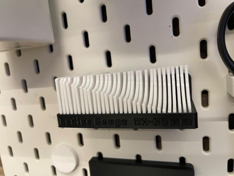 Radius gauge holder for IKEA Skadis Rounded Corner Measuring Tool and Holder IKEA Pegboard