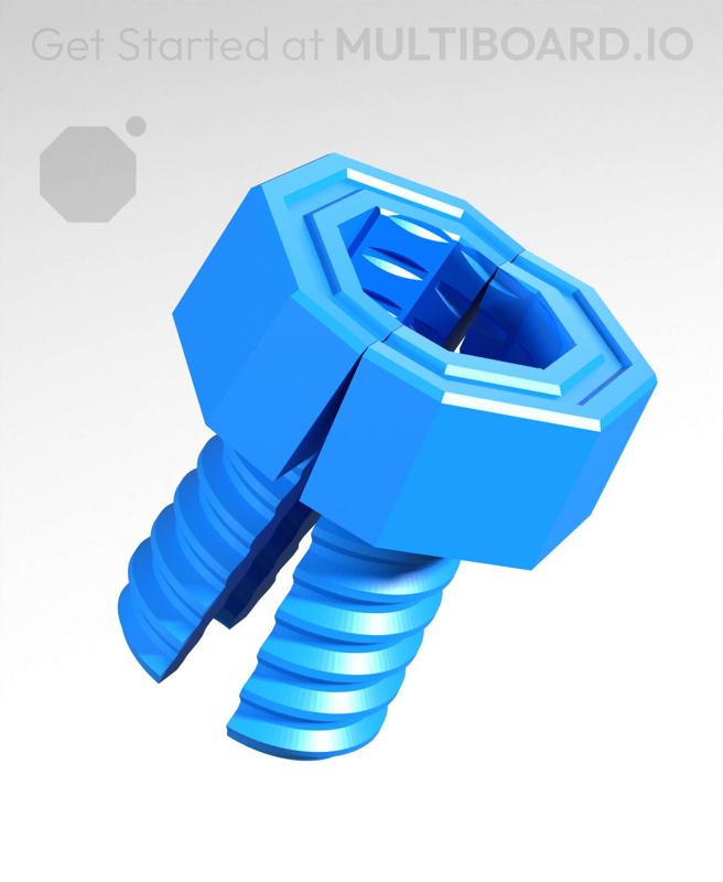 20 mm Mid Thread, Push-fit Head, Small Thread Hole, Folded-Bolt