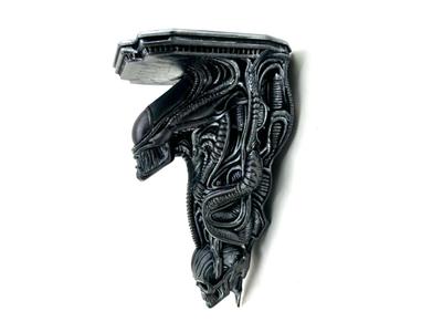 Xeno skull shelf Giger inspired wall shelf 