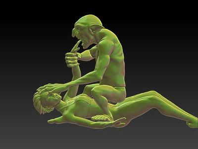 DAMNED GOBLINS - EROTIC MINIATURE 75 MM SCALE