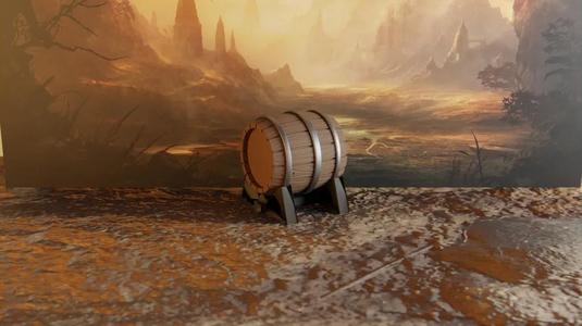 Wooden Barrel with stand for wargming / RPG