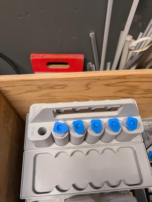 Storage Caddy for Tiny Fogger Syringes (with gridfinity dock)