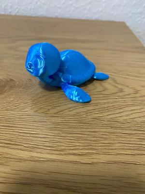 Cute toon sea turtle (no support / easy print)